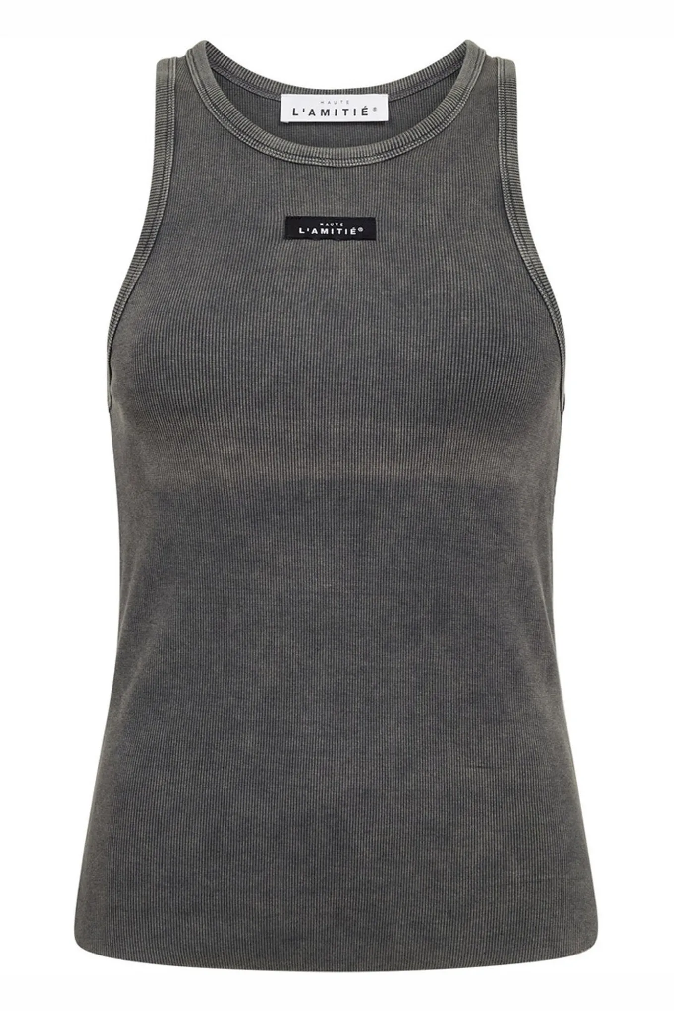 Acid Rib Badge Tank Black Acid Wash HL10510