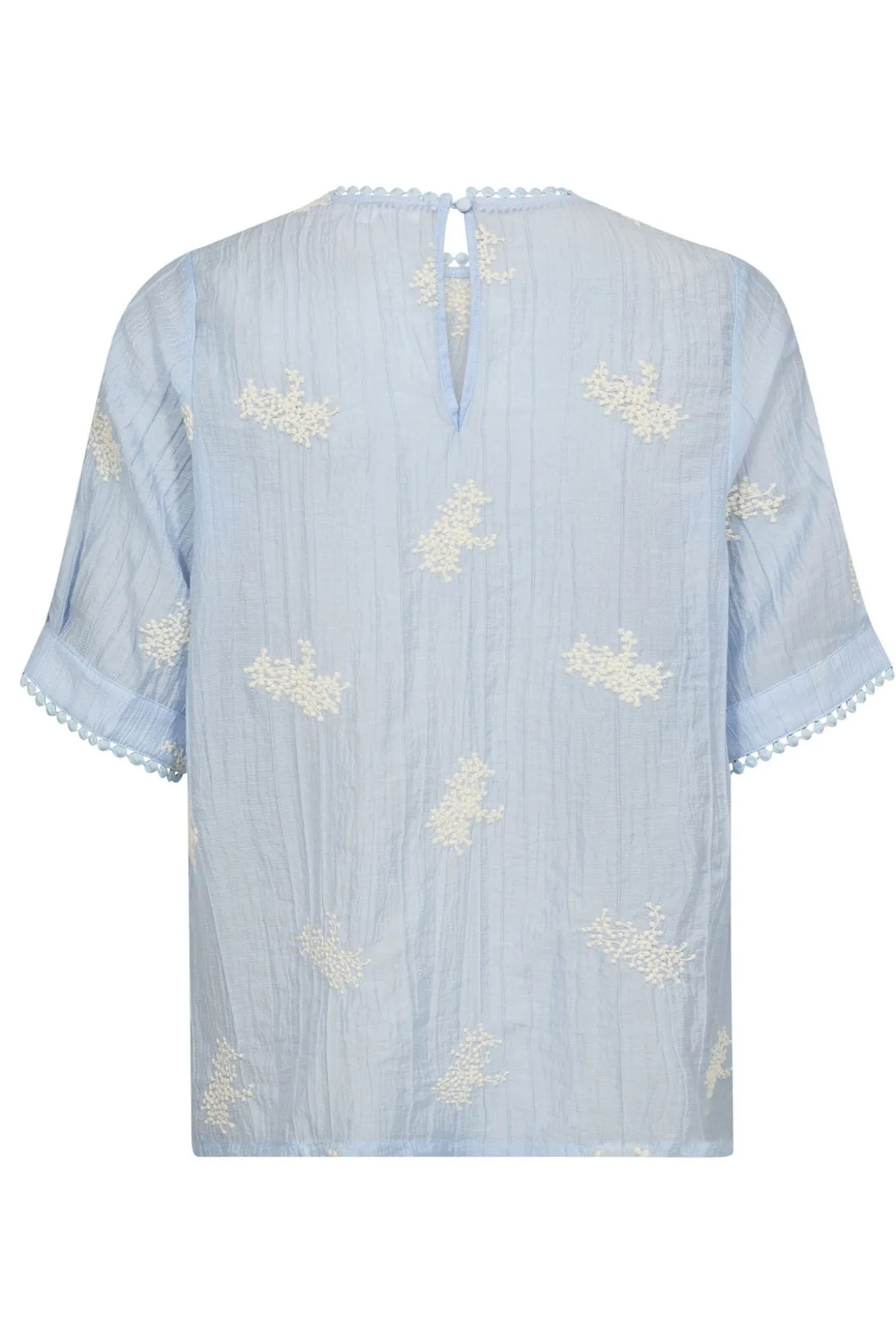AmeliaCC Emb SS Blouse 23Pale Blue 45098