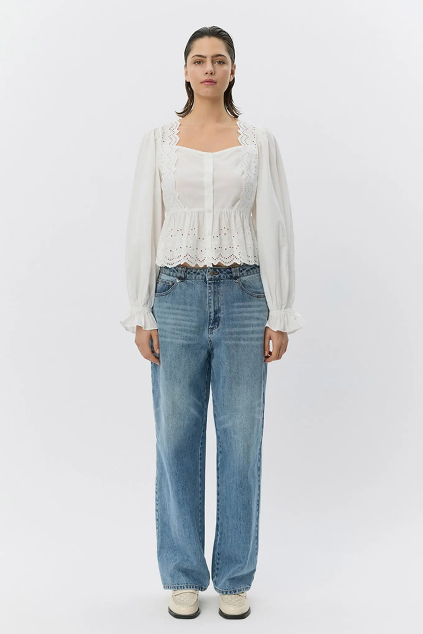 ARIASW BRODERIE ANGLAISE SHIRT 0103 Off white S261185