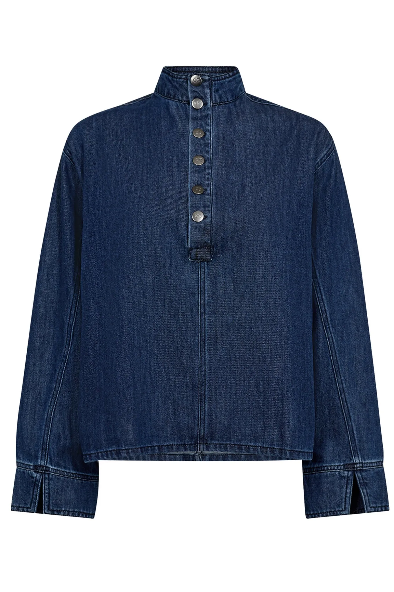 AzminaCC Denim Placket Blouse 552Denim blue 35948