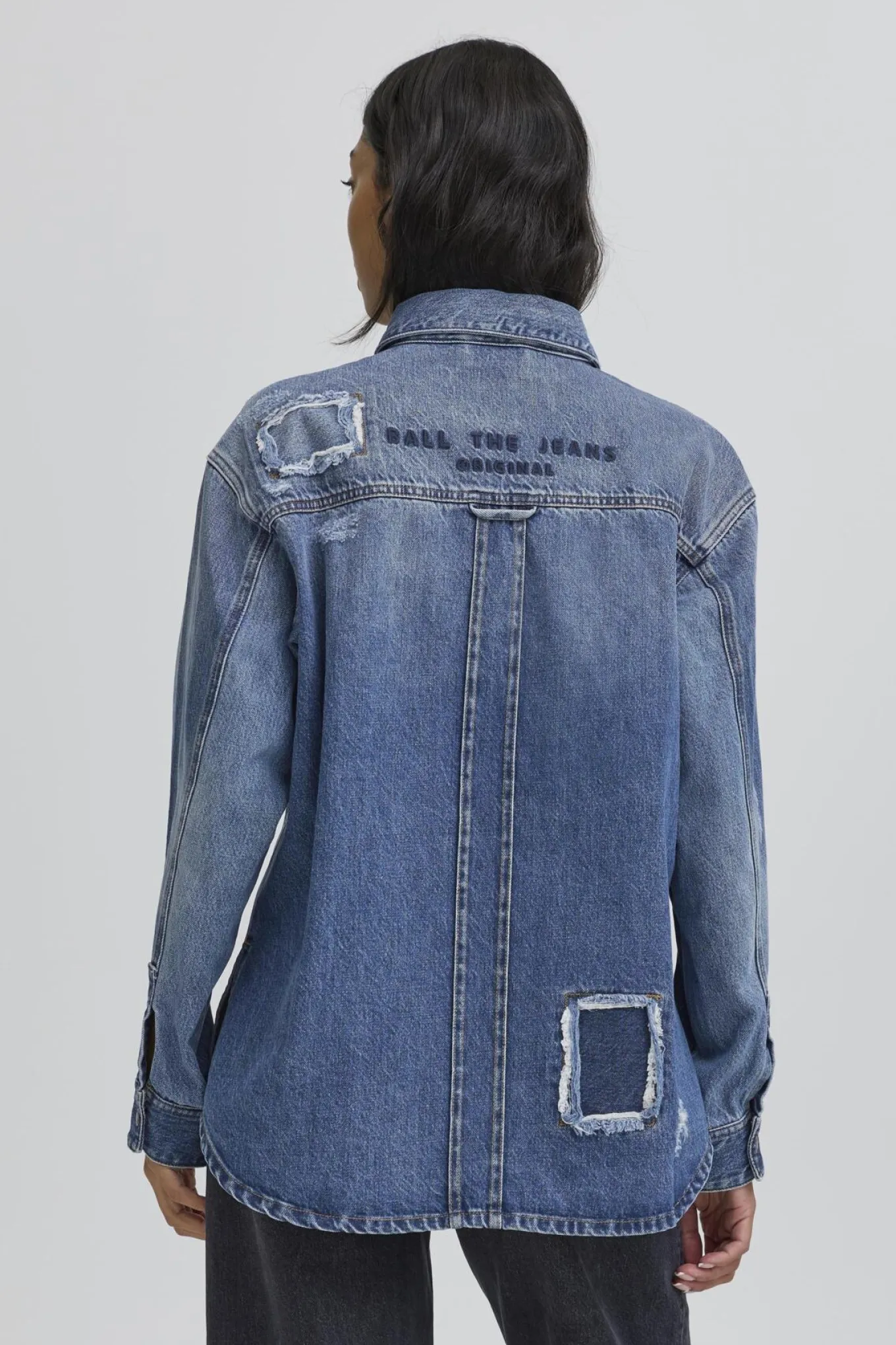 BALUCIA PATCH DENIM JACKET MEDIUM BLUE WASHED 50405337