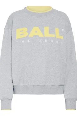 BASIMONA SWEAT Medium Grey Melange w. Lemon 50405055