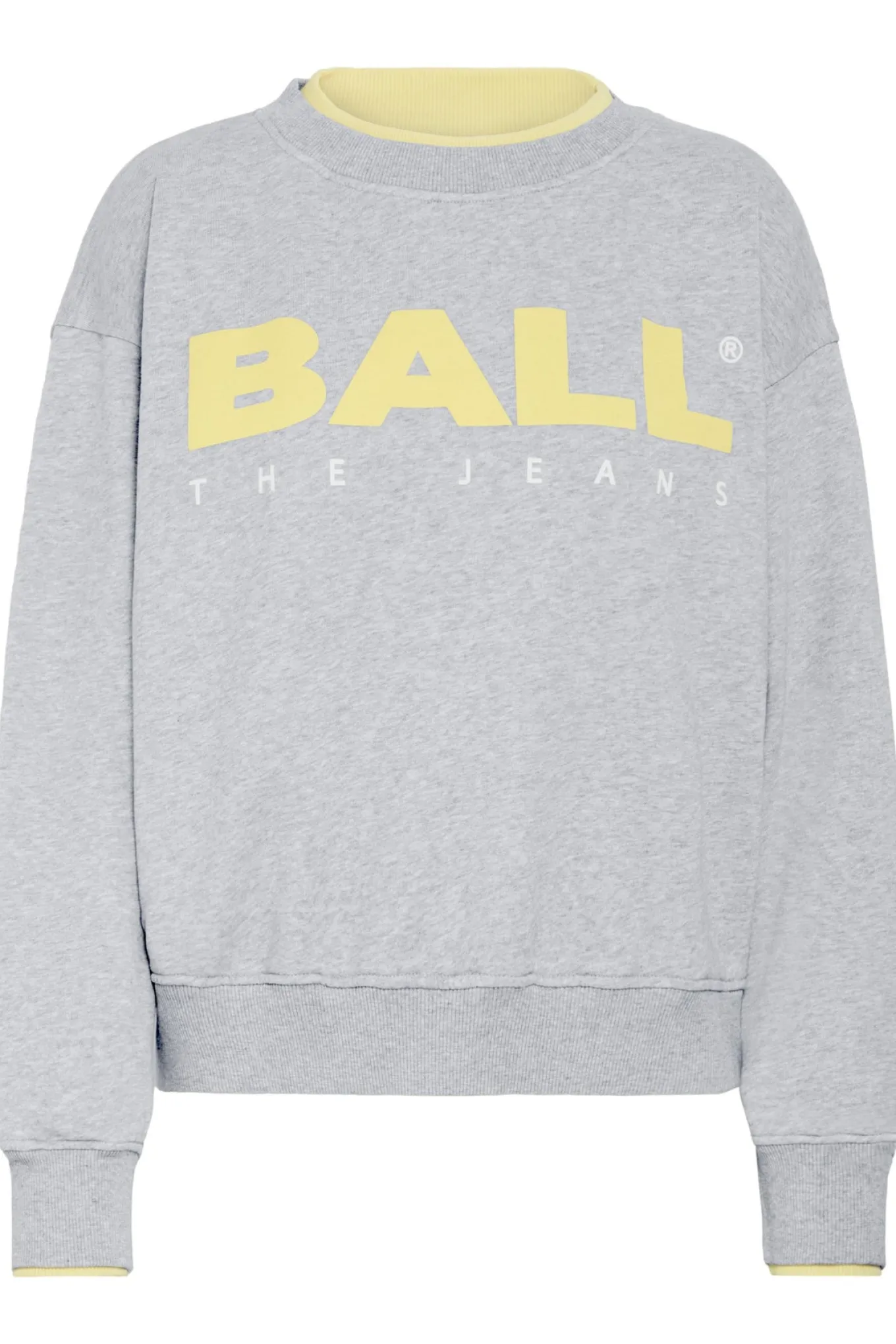 BASIMONA SWEAT Medium Grey Melange w. Lemon 50405055