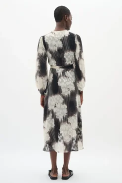 BasiraIW Wrap Dress Neutral Illuminating Florals 30106532