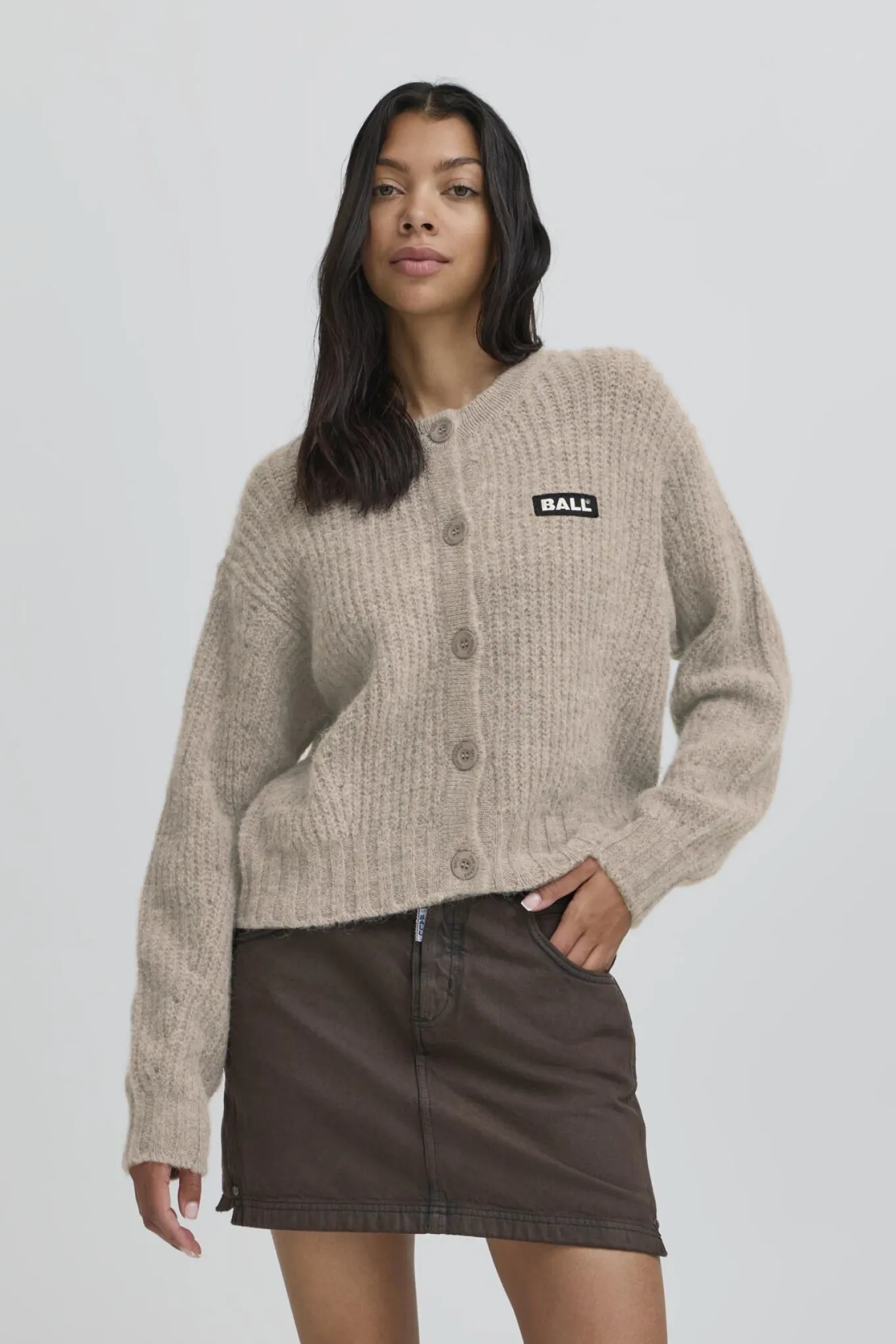 BASTACY RIB CARDIGAN Vintage Khaki 50405351