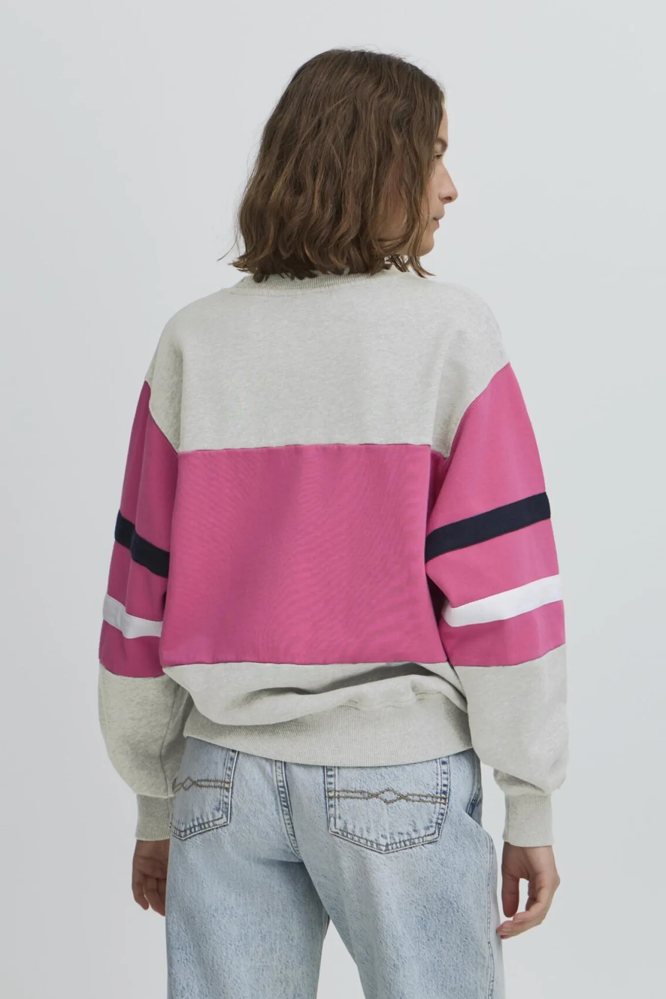 BATOMASSO SWEAT Medium Grey Melange w. Lilac 50405068