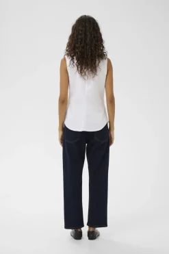 BelinaIW Sleeveless Shirt Pure White 300001 30111204