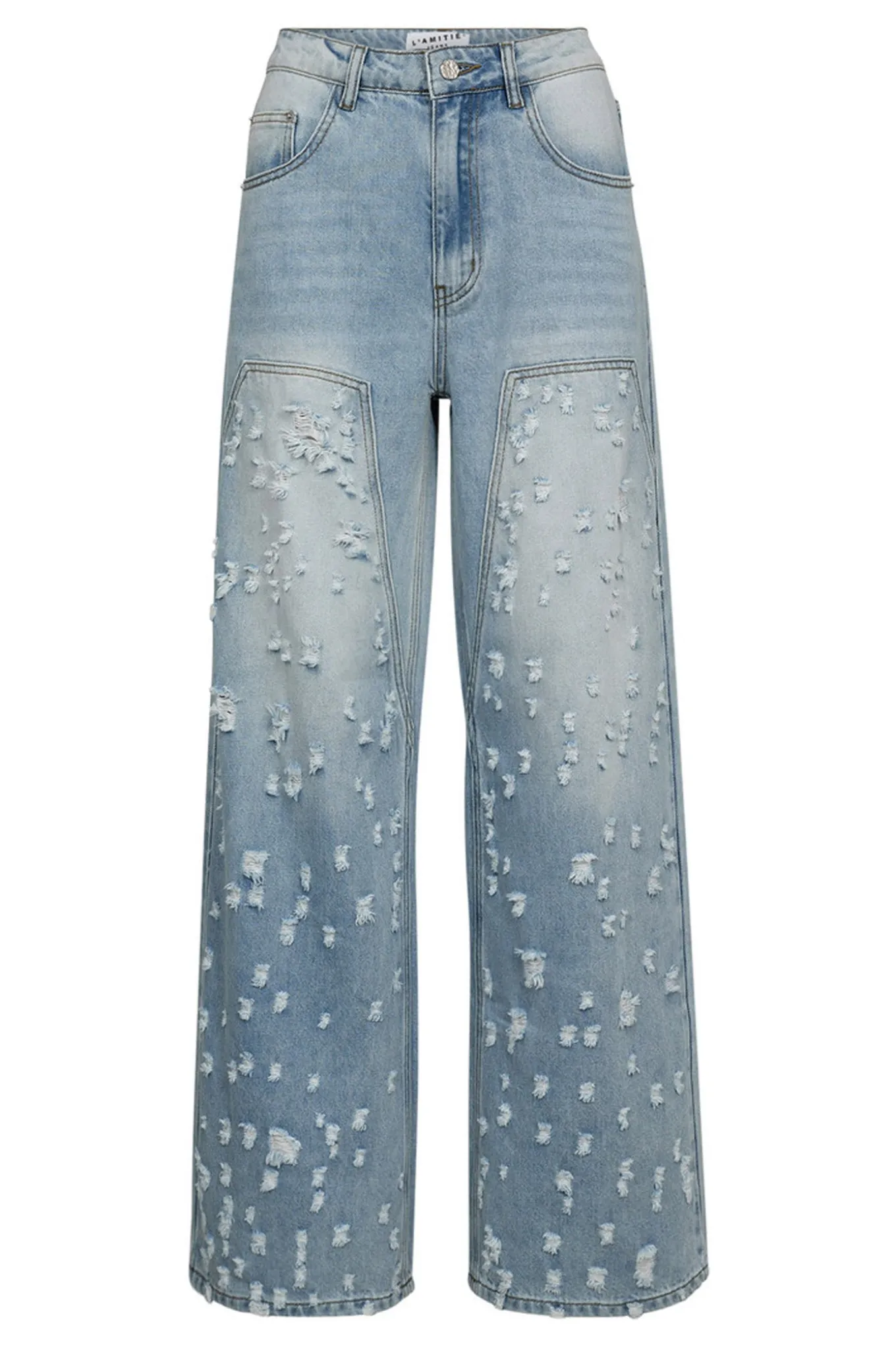 Bleach Distressed Patch Tall J Bleached Denim HL10354