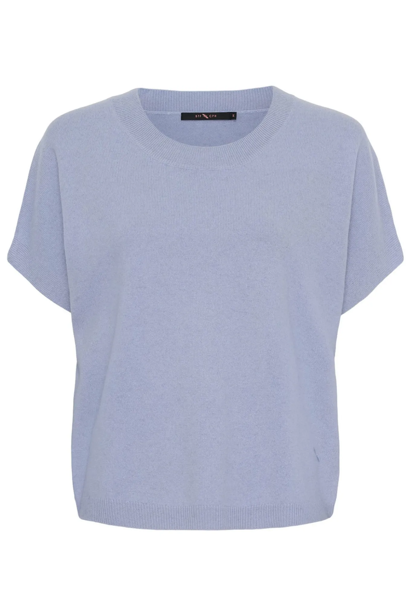 Cashmere Knit w. Short Sleeves SKY BLUE 500085
