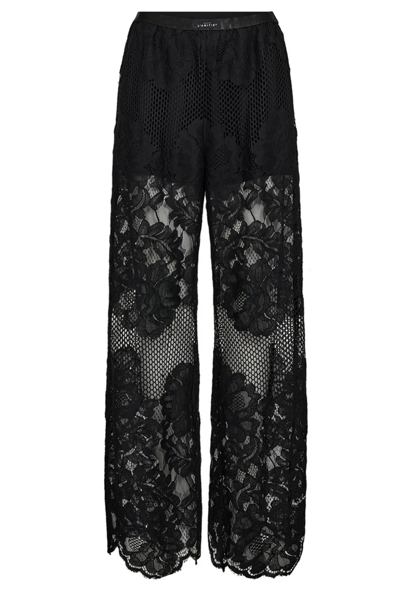 Curvey Lace HL10214 Hem Pant Black