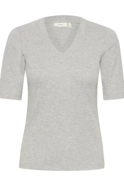 DagnaIW Melange V TShirt Granite Melange 30106865