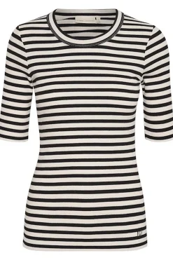 DagnaIW Striped TShirt Black / Whisper White 30107269
