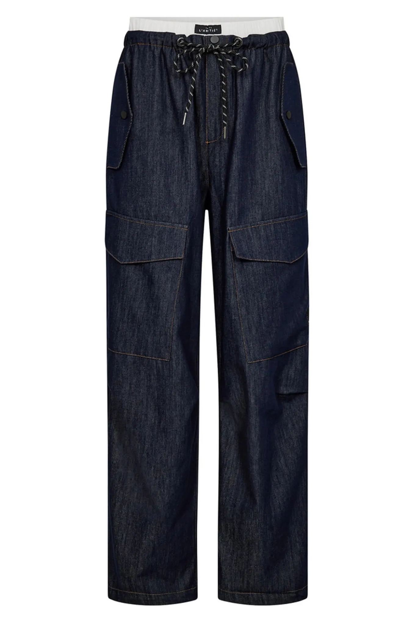 Denim Cargo Pull On Tall Trous Dark Denim HL10356