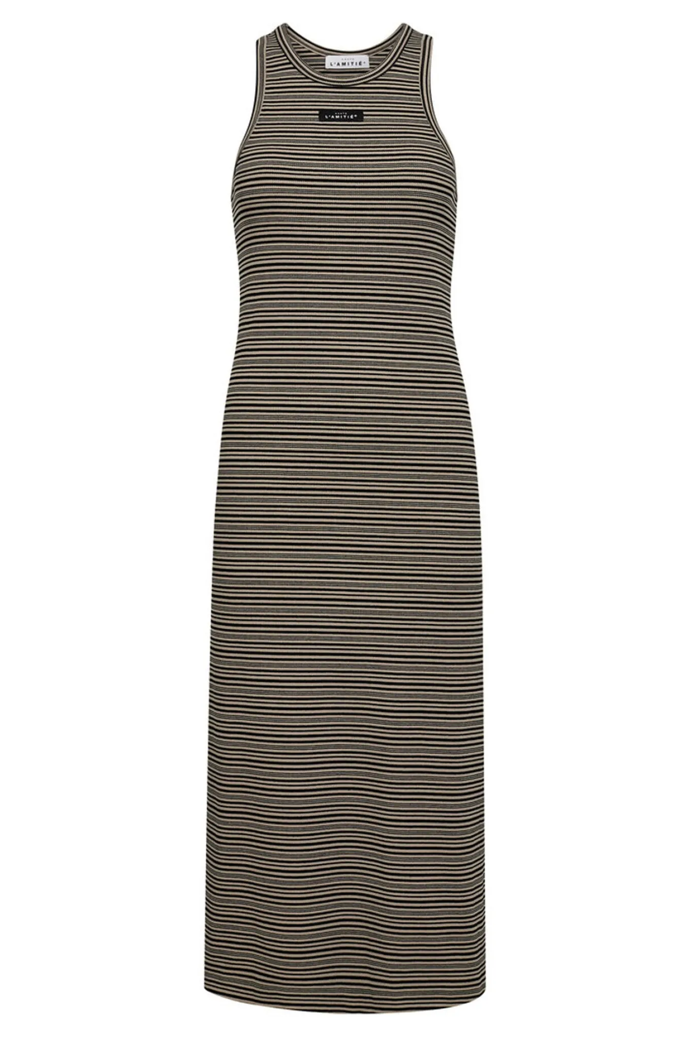 Dessert Rib Stripe Dress WALNUT HL10136
