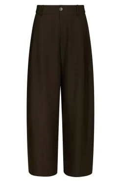 Essiall Structure Pants Dark brown 168522