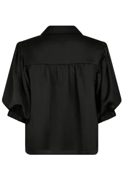 Etta Heavy Sateen Shirt Black 167036