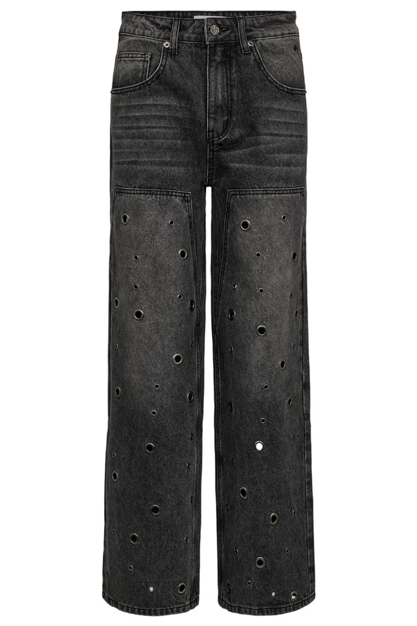 Eyelet Patch Jeans STONE HL10337