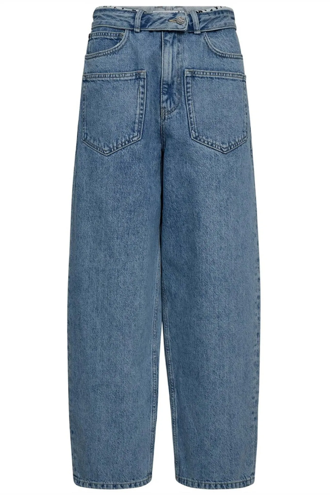 Flip Waist Pocket Jeans Bleached Denim HL10179