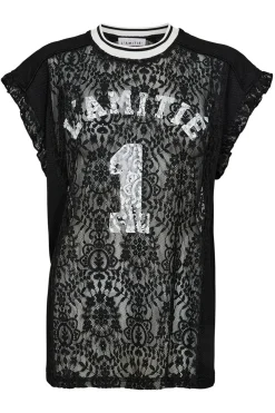 Football Lace Frill Top Black HL10124