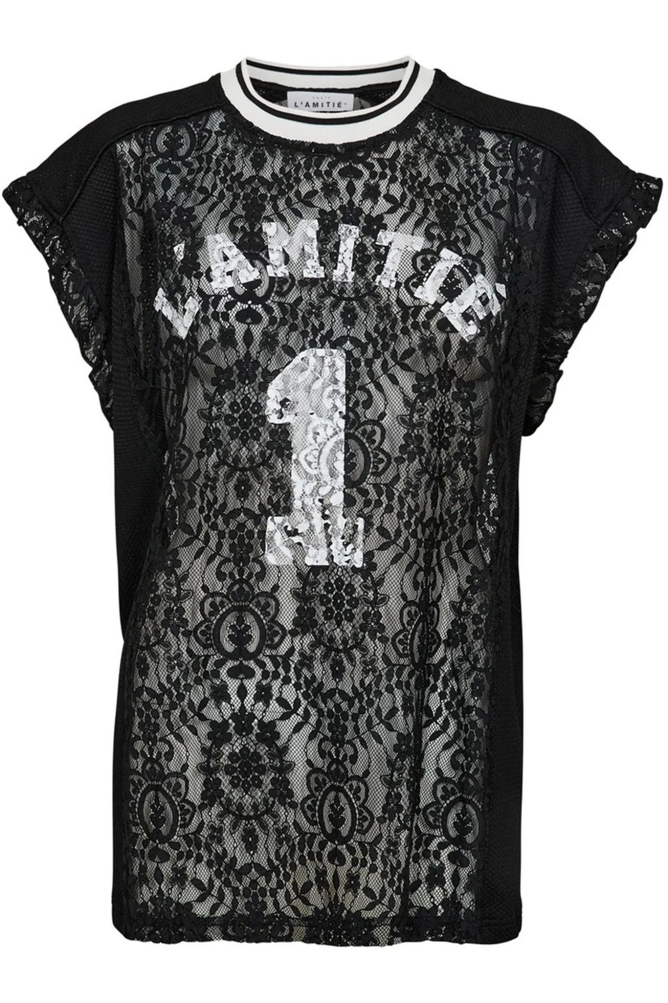 Football Lace Frill Top Black HL10124