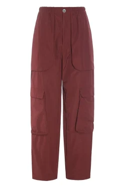 Fukkura poplin lommebukser Maroon 25623805302