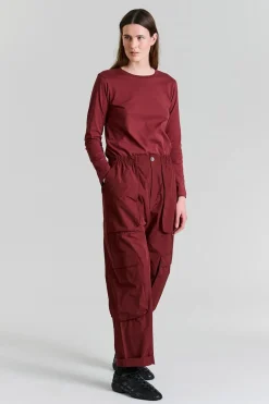 Fukkura poplin lommebukser Maroon 25623805302