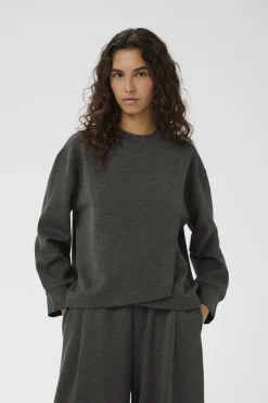 GidaIW Melange Vincent Sweatsh Dark grey melange