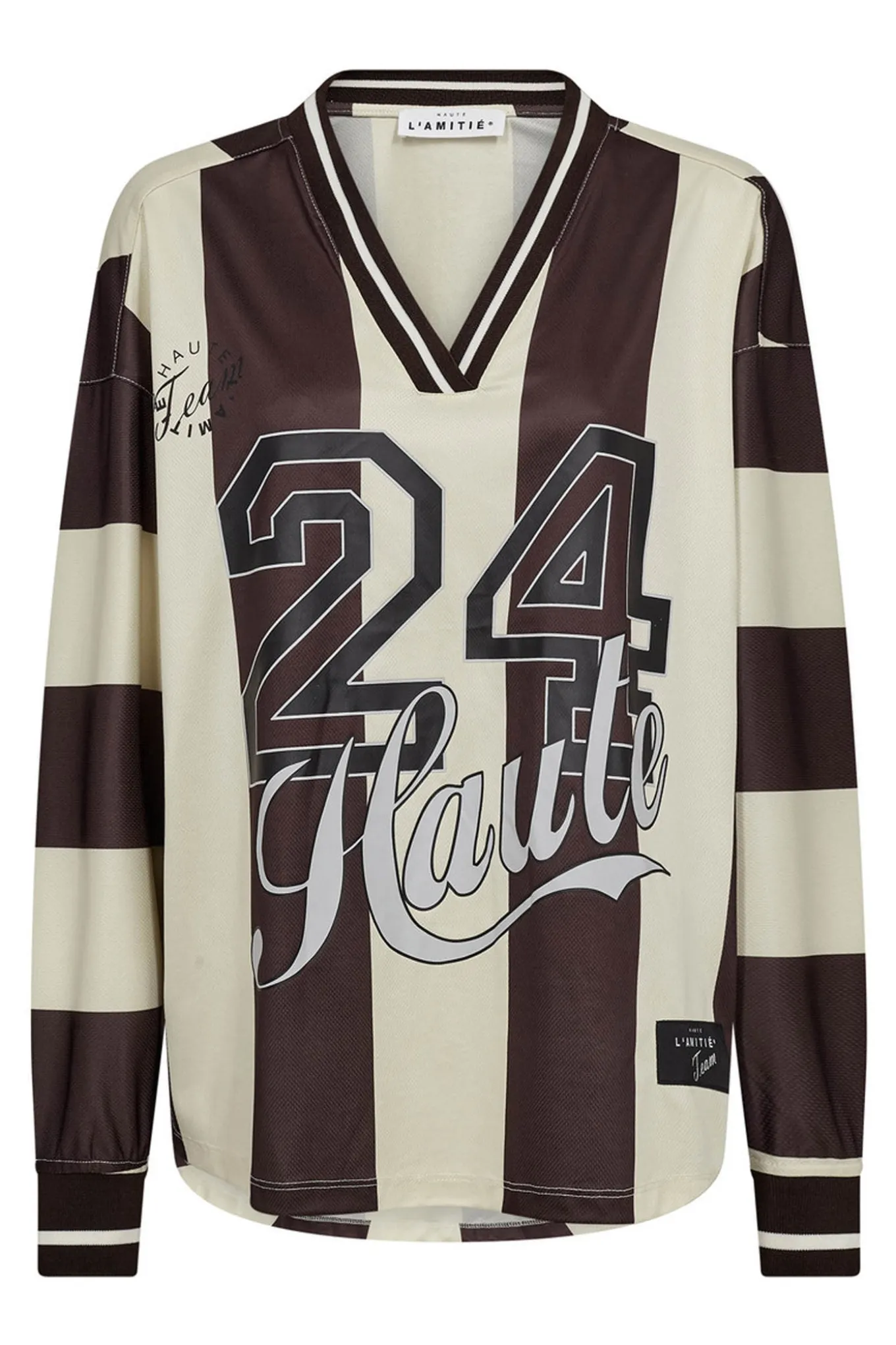 Haute 24 Stripe Blouse Mocca/ Pearl HL10419
