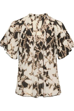HendraIW Top Black Silhuette Flowers 30109418