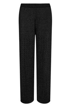 Hole Lurex Knit Tall Pant Black HL10430