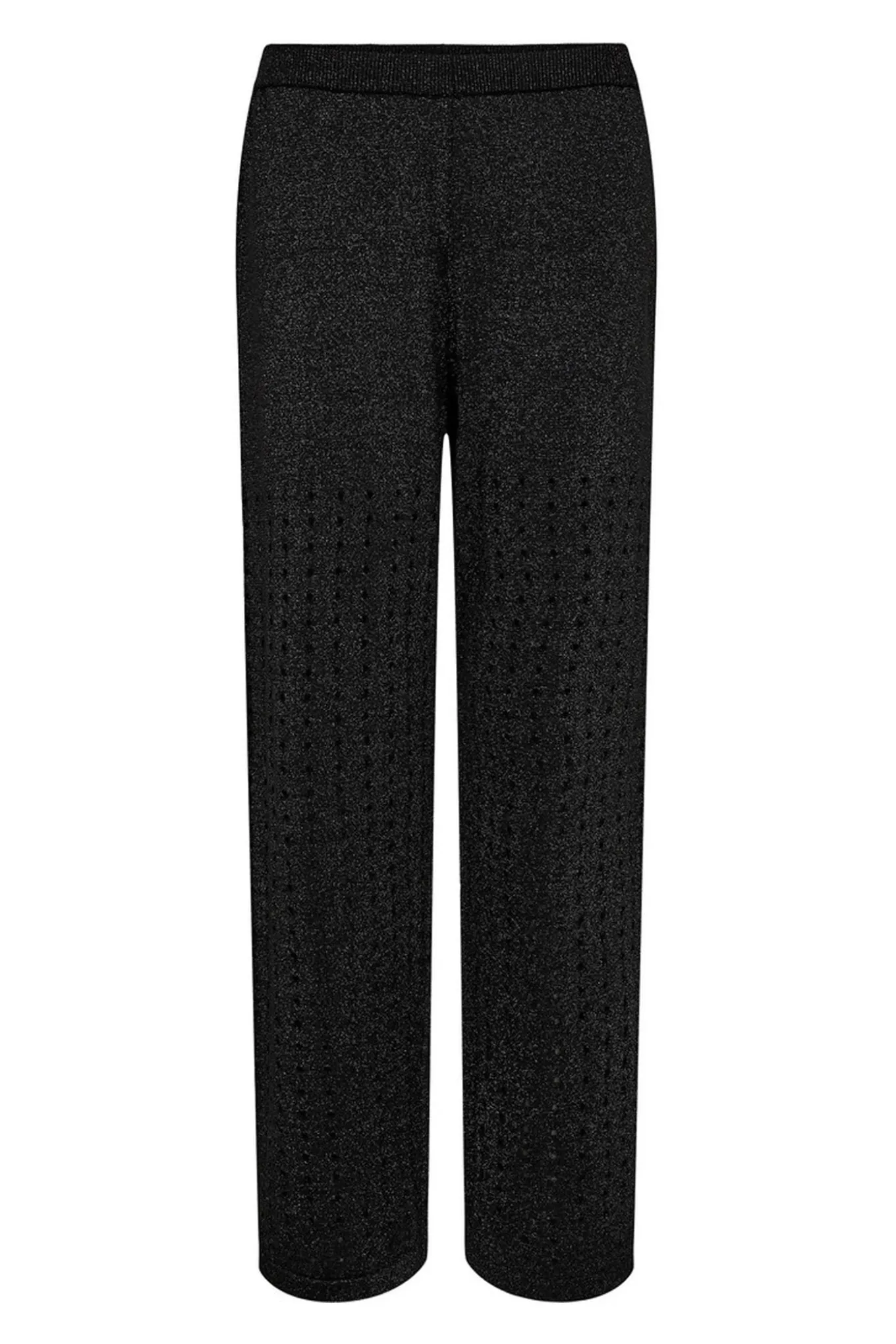 Hole Lurex Knit Tall Pant Black HL10430