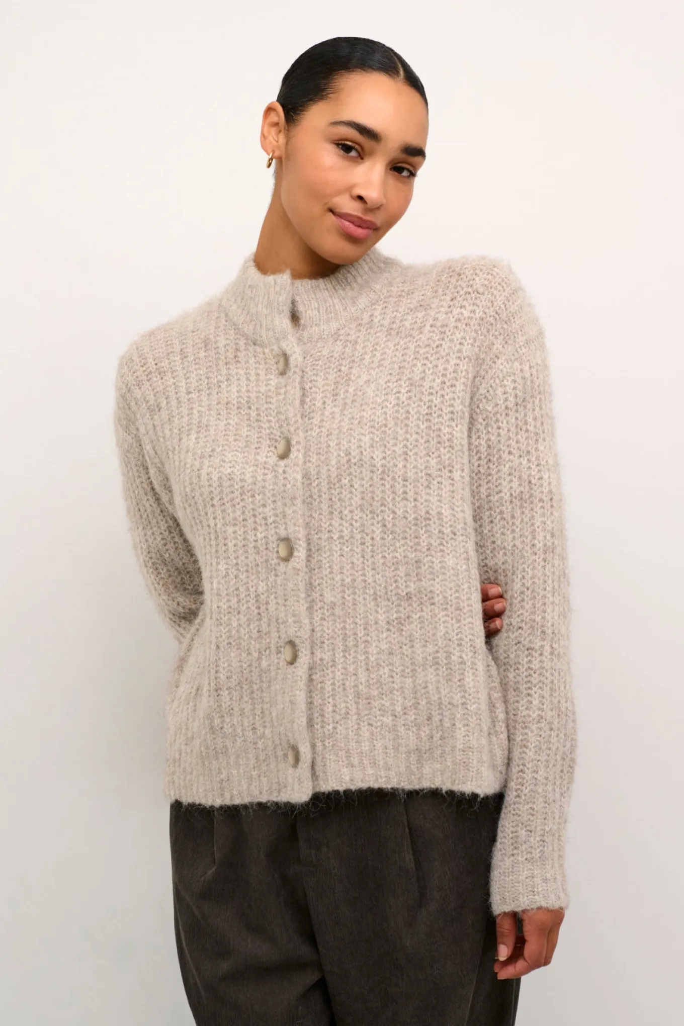 KAane Knit Cardigan Major Brown Melange 10507843