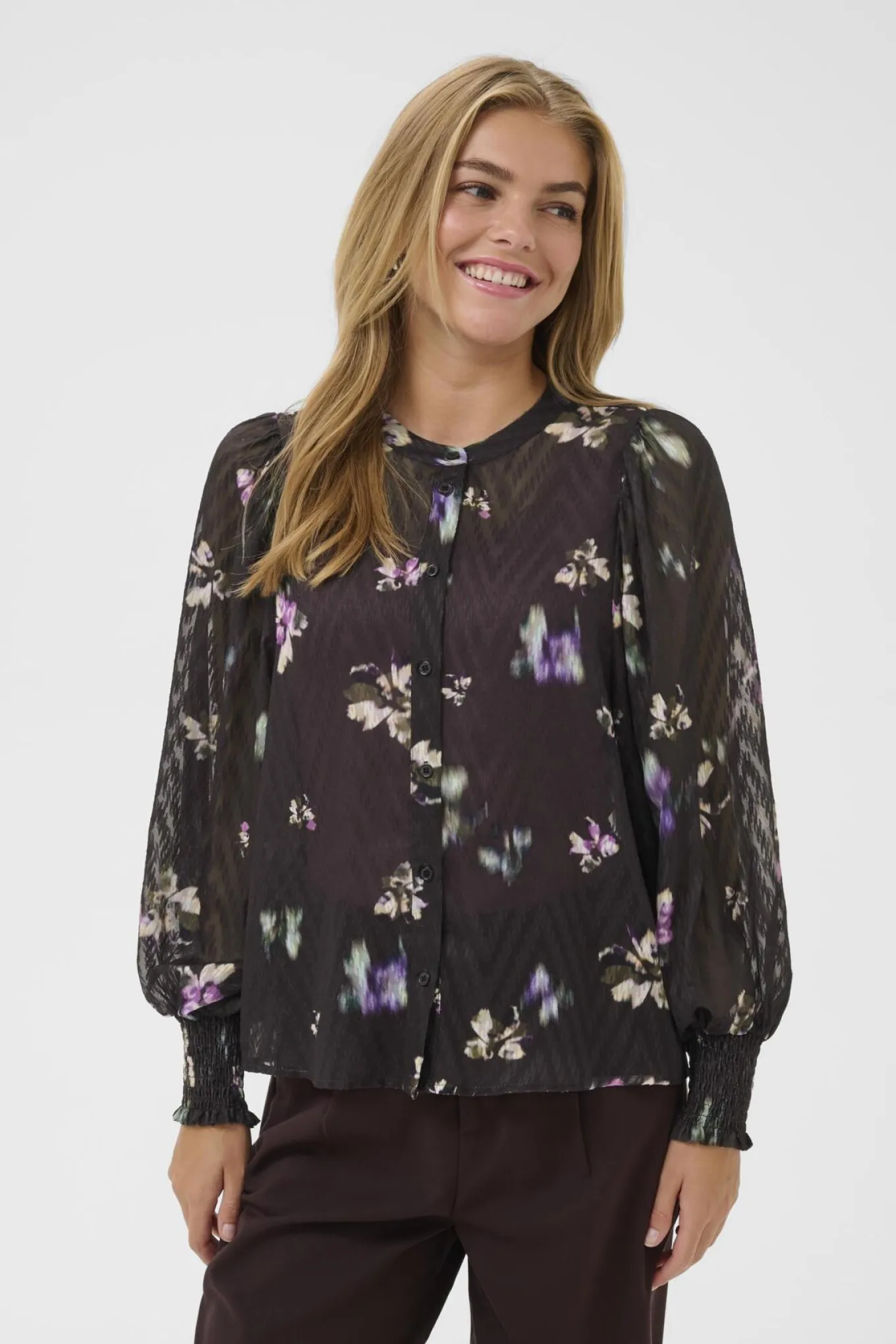 KAclaire Shirt Black Coffee/Multi col.Flowers 10510804