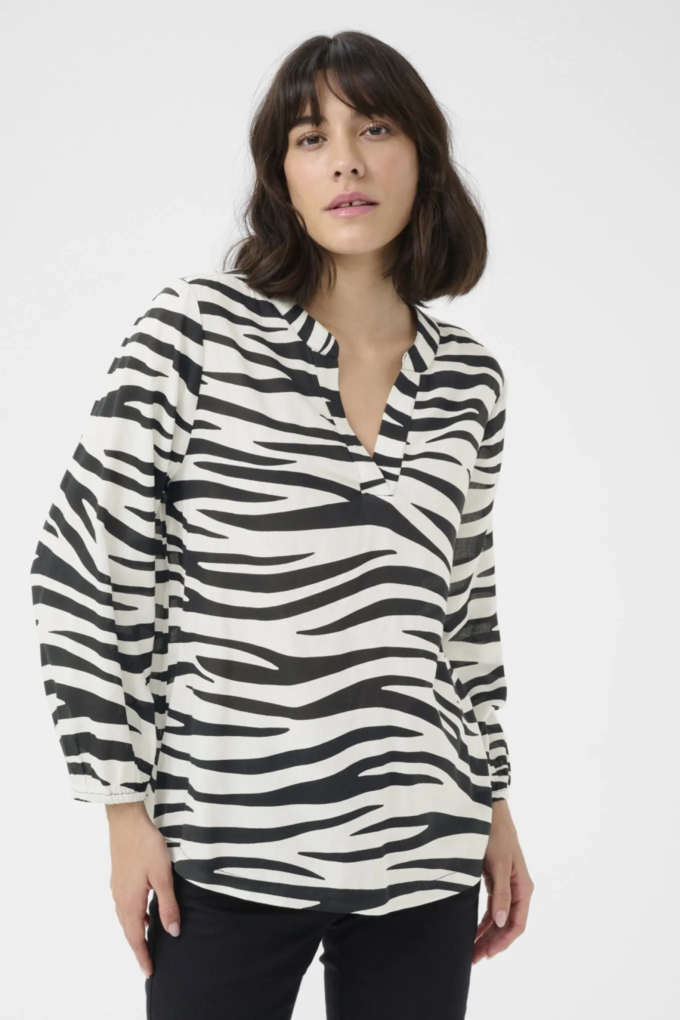 KAjanne Blouse Chalk/Black Animal