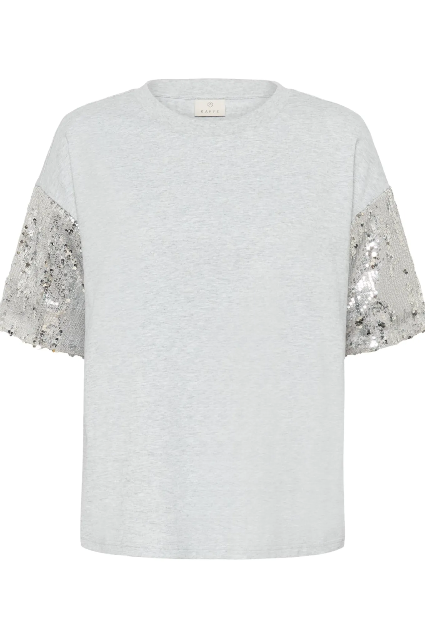 KAselvina TShirt Light Grey Melange 100126 10511406