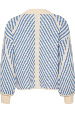 KAvera Knit Pullover Beige/Cornflower Stripe 10507817