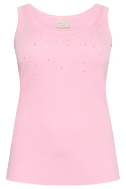 KCcarina Rhinestone Tank Top Prism Pink