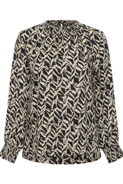 KCdena Blouse Black/Feather Grey Lines 10583990