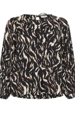 KCmilina Blouse Black/Brown Graphic Animal 10583607