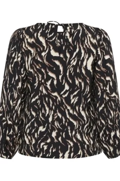 KCmilina Blouse Black/Brown Graphic Animal 10583607