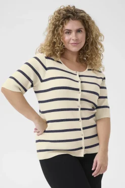 KCmorina Cardigan Silver white/ Blue stripe 10583252