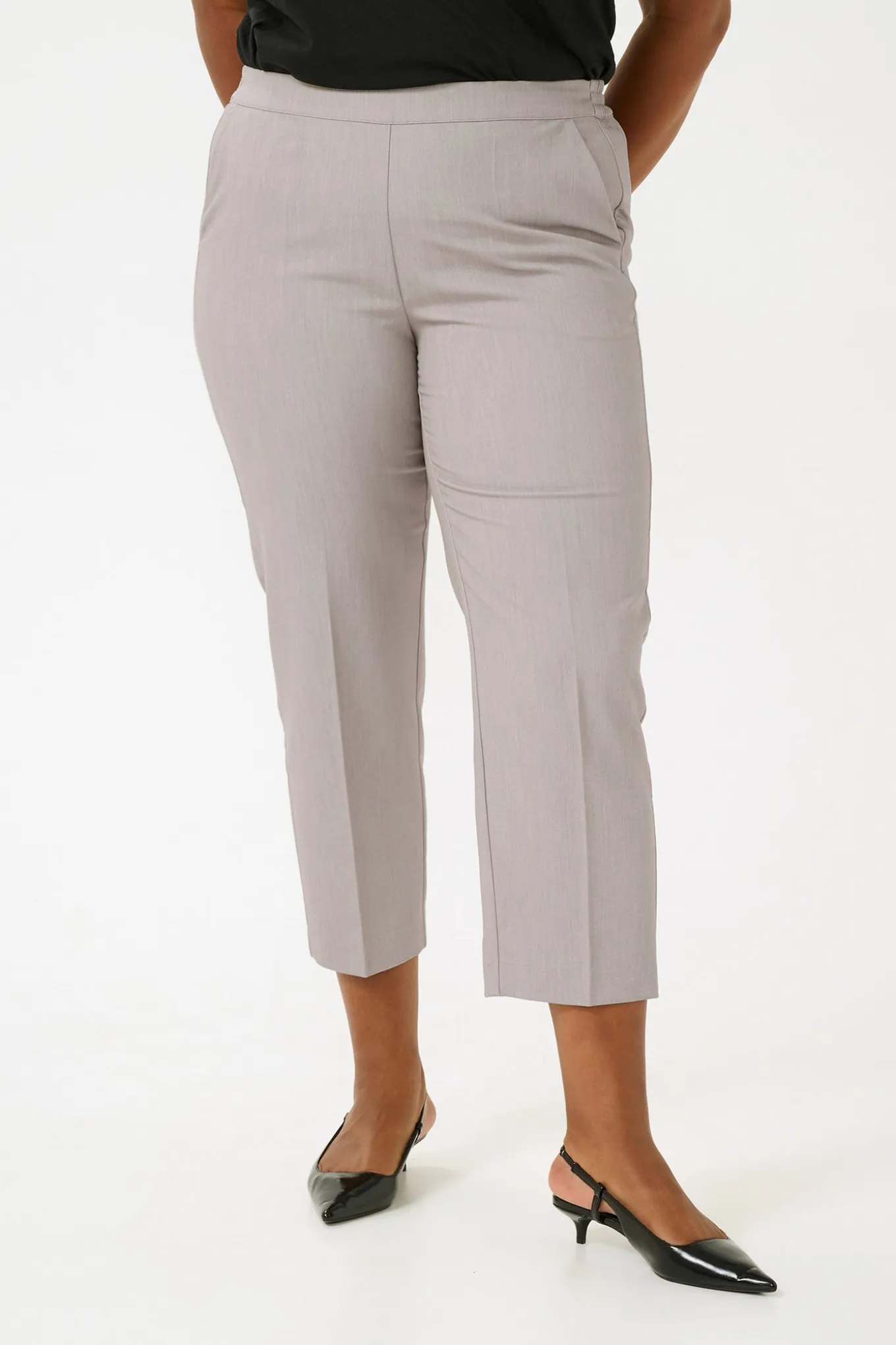 KCsakira Cropped Pants Elephant Skin Melange 10580650