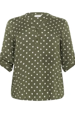 KCsida Dot Blouse Grape Leaf / Chalk Dot