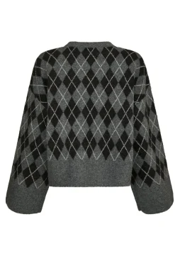 Kick Check Knit Blouse Antracit 165204