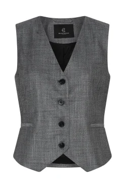 KuraBBBielle Waistcoat Grey Herringbone BBW4734