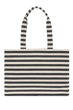 LARA TOTE Black/Nature Stripe A1311091