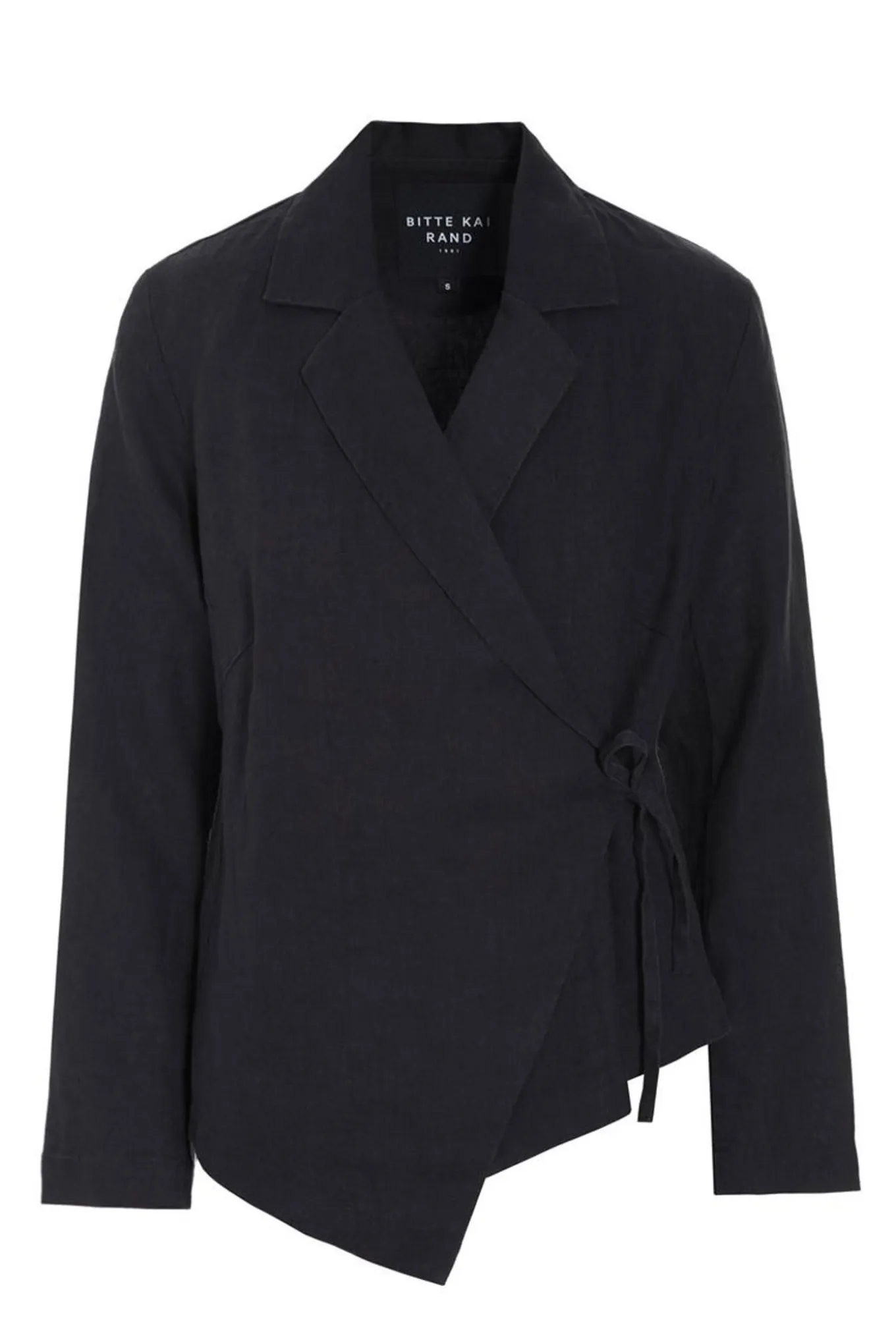 Lazy linen asymmetrisk jakke Black 26121415560
