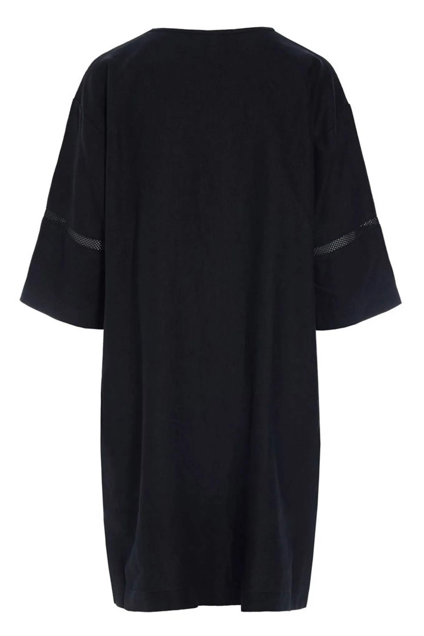 Lazy linen kjole med paneler Black 26121415559