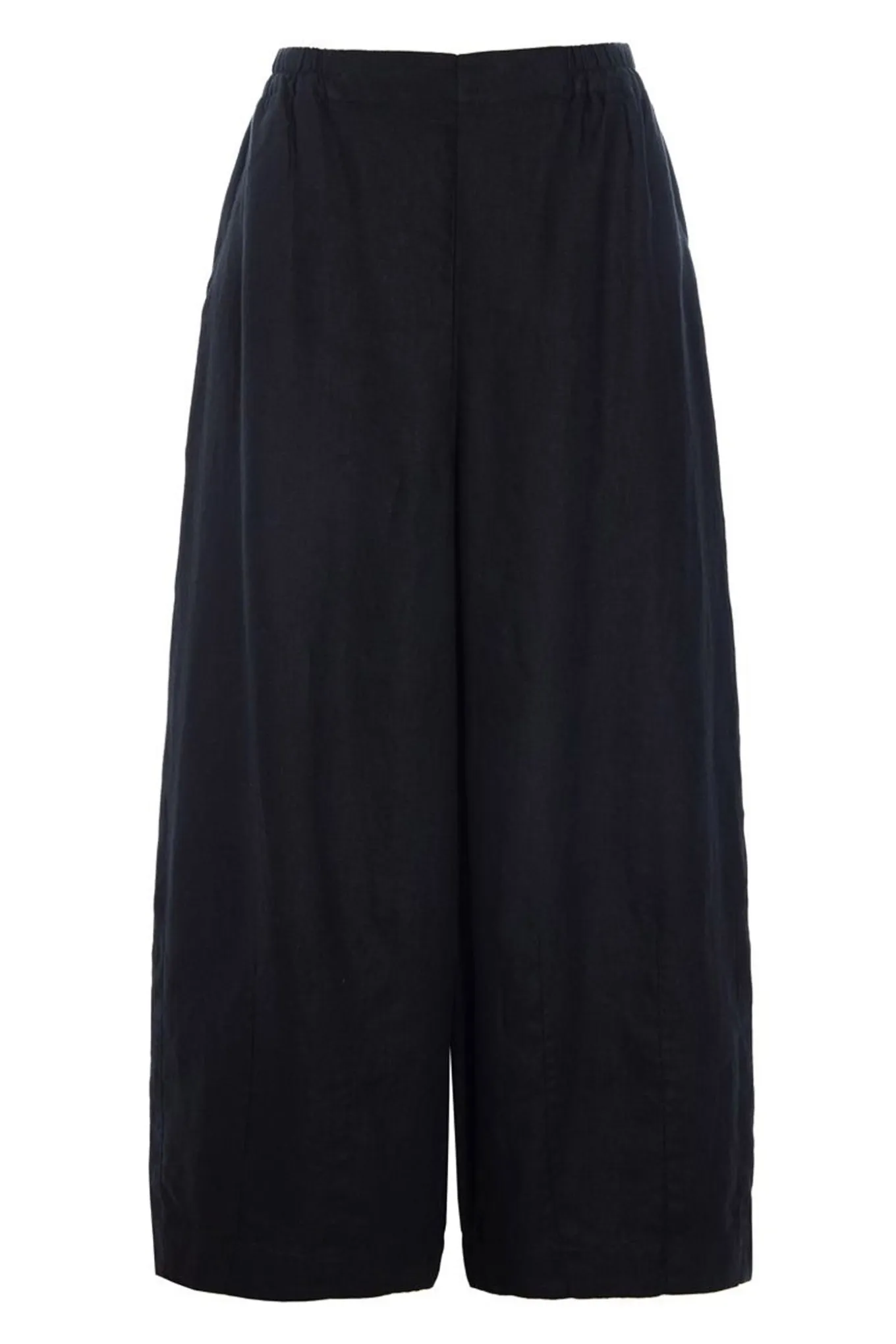 Lazy linen vide bukser Black 26121415563