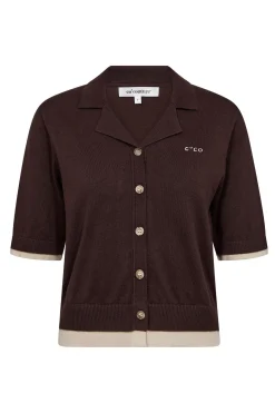 LueCC Crop Cardigan 145Dark Brown 42019
